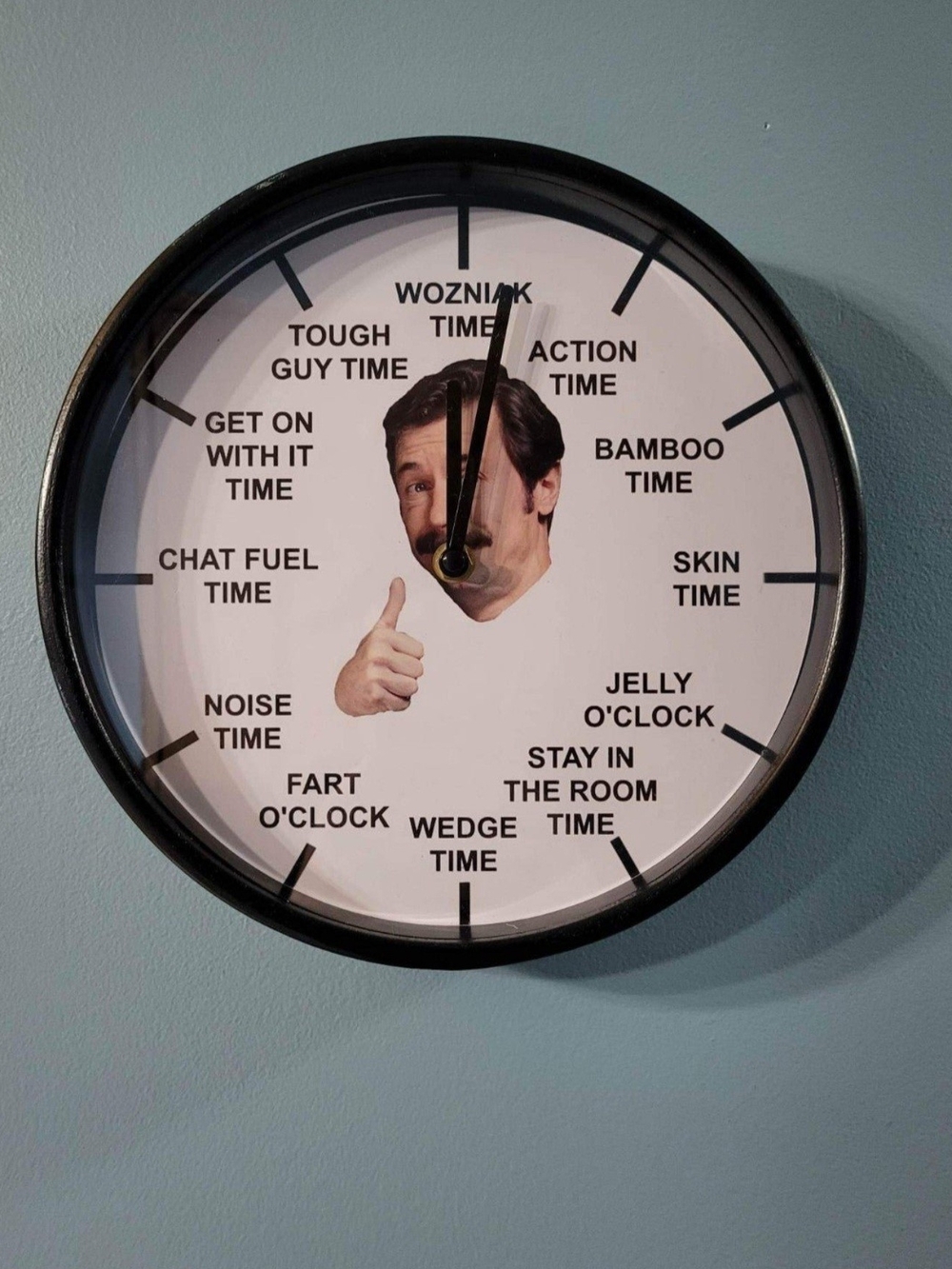Novelty Wall Clock with White Dial and Black Frame